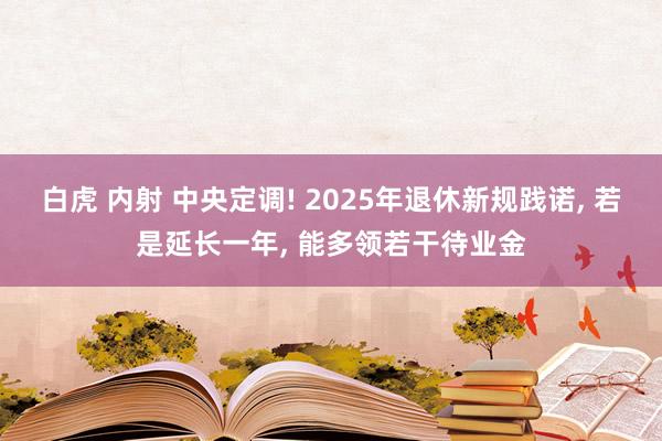 白虎 内射 中央定调! 2025年退休新规践诺， 若是延长一年， 能多领若干待业金